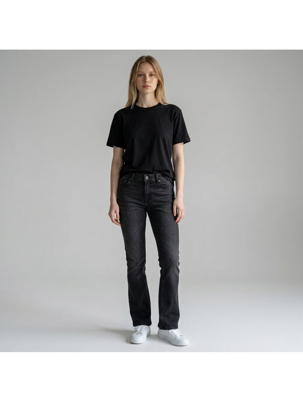Democracy Jeans Women 12 Black Denim Dark Wash Mid Rise Straight Pockets Casual